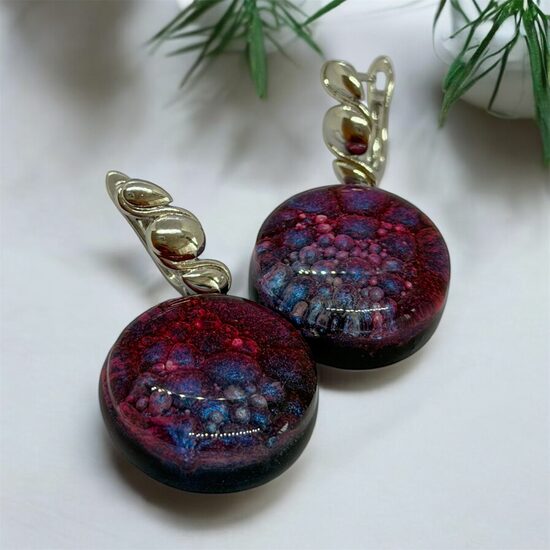 Auskari "Zili rozā kosmoss"